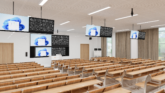 欧帝阶梯数字教室，为大型空间赋予小班授课的聚焦氛围和清晰数字感受